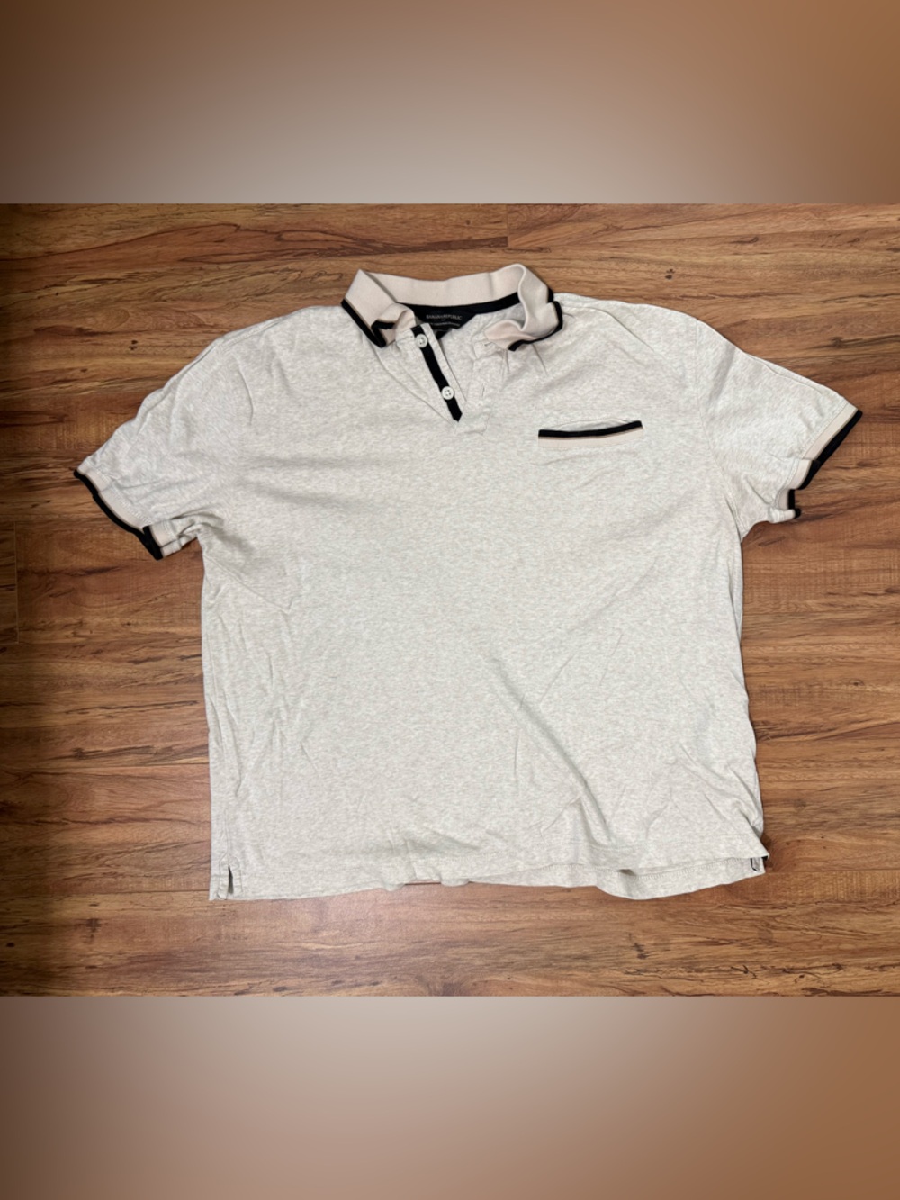 Banana Republic Tan Polo with Black Contrast Trim